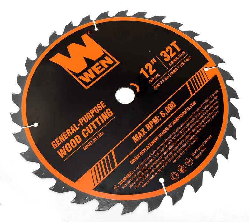 WEN BL1232-2 12-Inch 32-Tooth and 80-Tooth Carbide-Tipped Professional Woodworking Saw Blade Set, Two Pack - Image 5